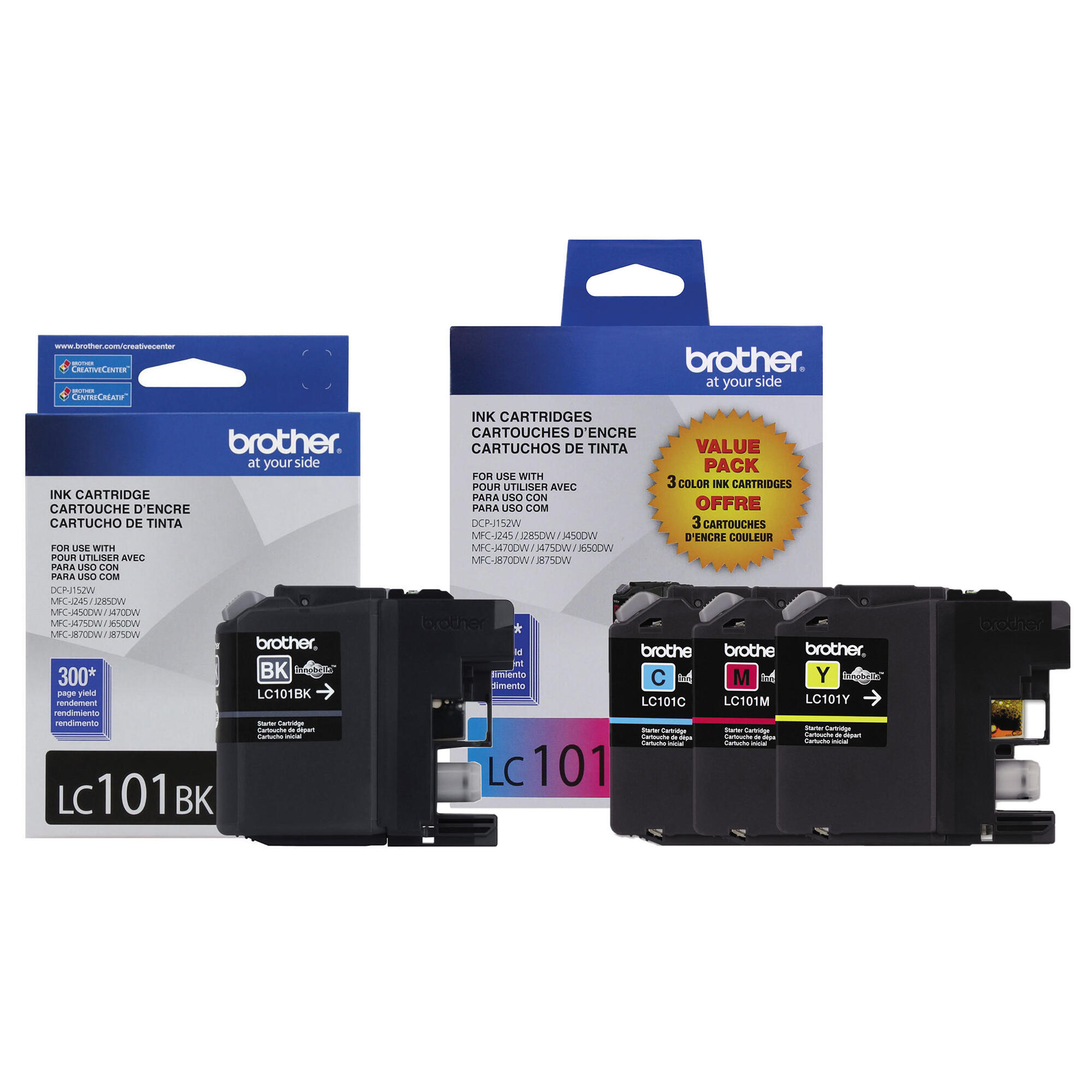 Brother LC101 Original Ink Cartridge Combo BK/C/M/Y