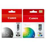 Canon PGI-35 CLI-36 Original Black and Color Ink Cartridge Combo