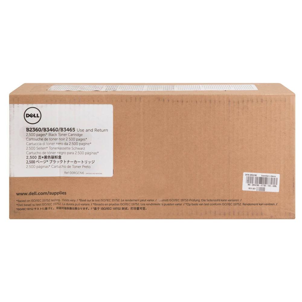 Dell 331-9803 7MC5J RGCN6 Original Black Return Program Toner Cartridge 2500 Pages