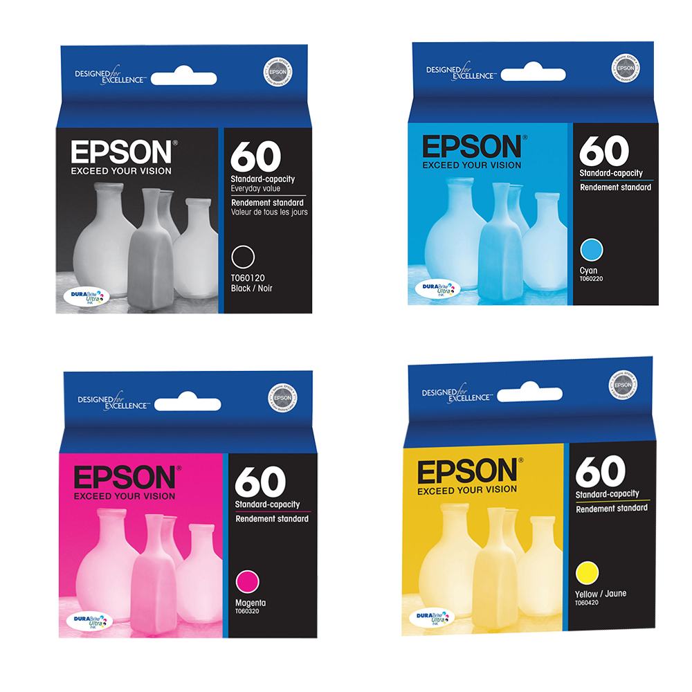 Epson T060120-BCS Original Black and Color Ink Cartridge Combo BK/C/M/Y