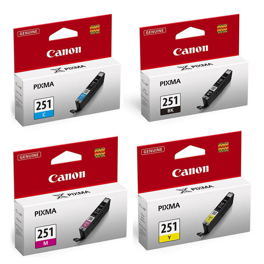 Canon CLI251 Original Ink Cartridge Combo BK/C/M/Y at InkJetSuperStore