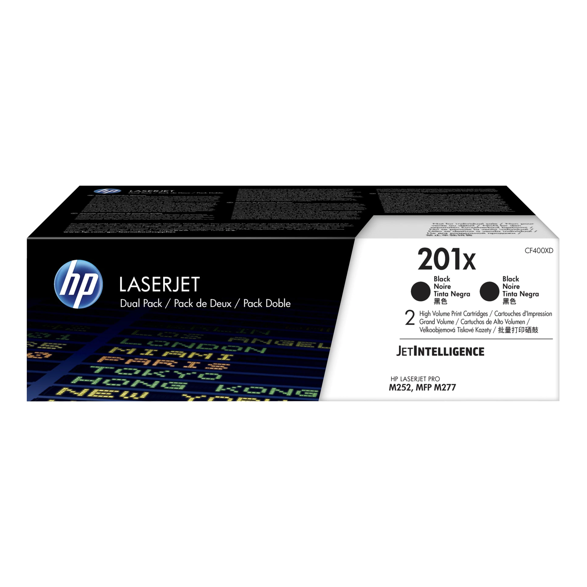 HP 201X CF400XD Original Black Toner Cartridge High Yield, 2/Pack