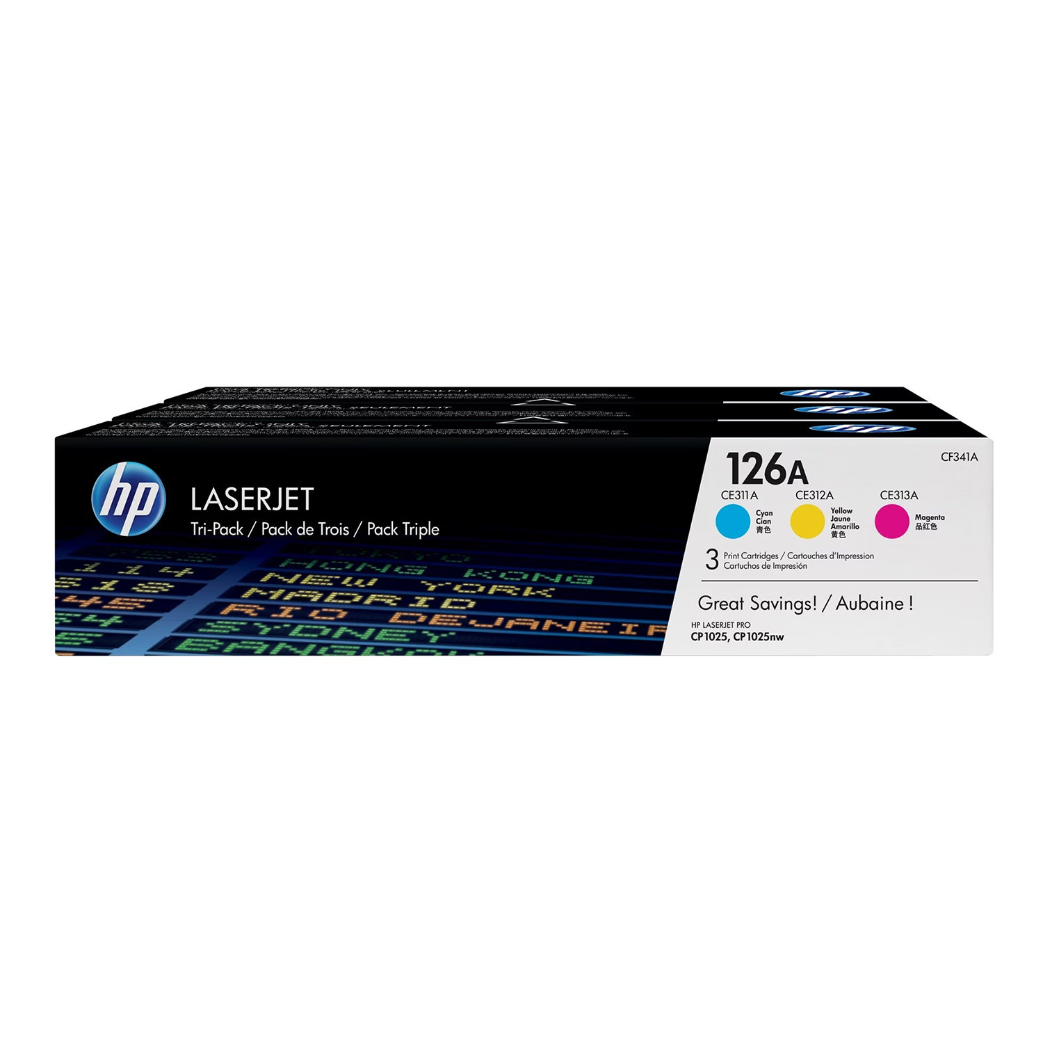HP 126A CF341A Original Toner Cartridge Combo C/M/Y