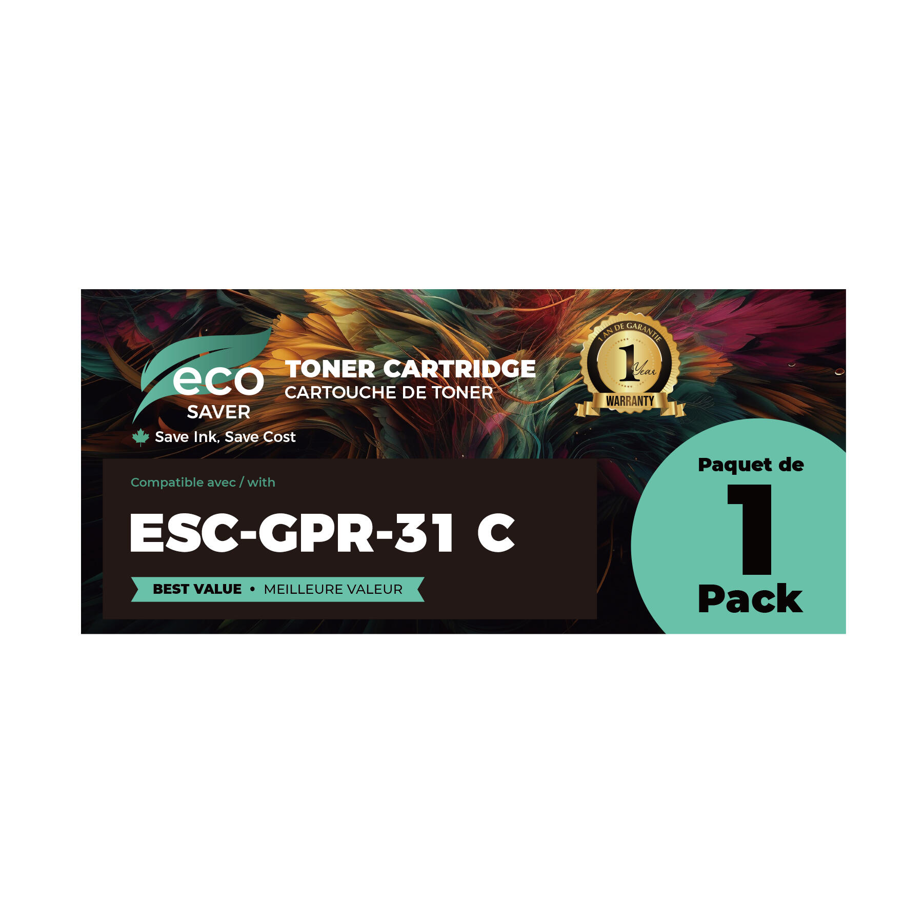 Canon GPR-31C 2794B003AA Compatible Cyan Toner Cartridge - Eco-Saver