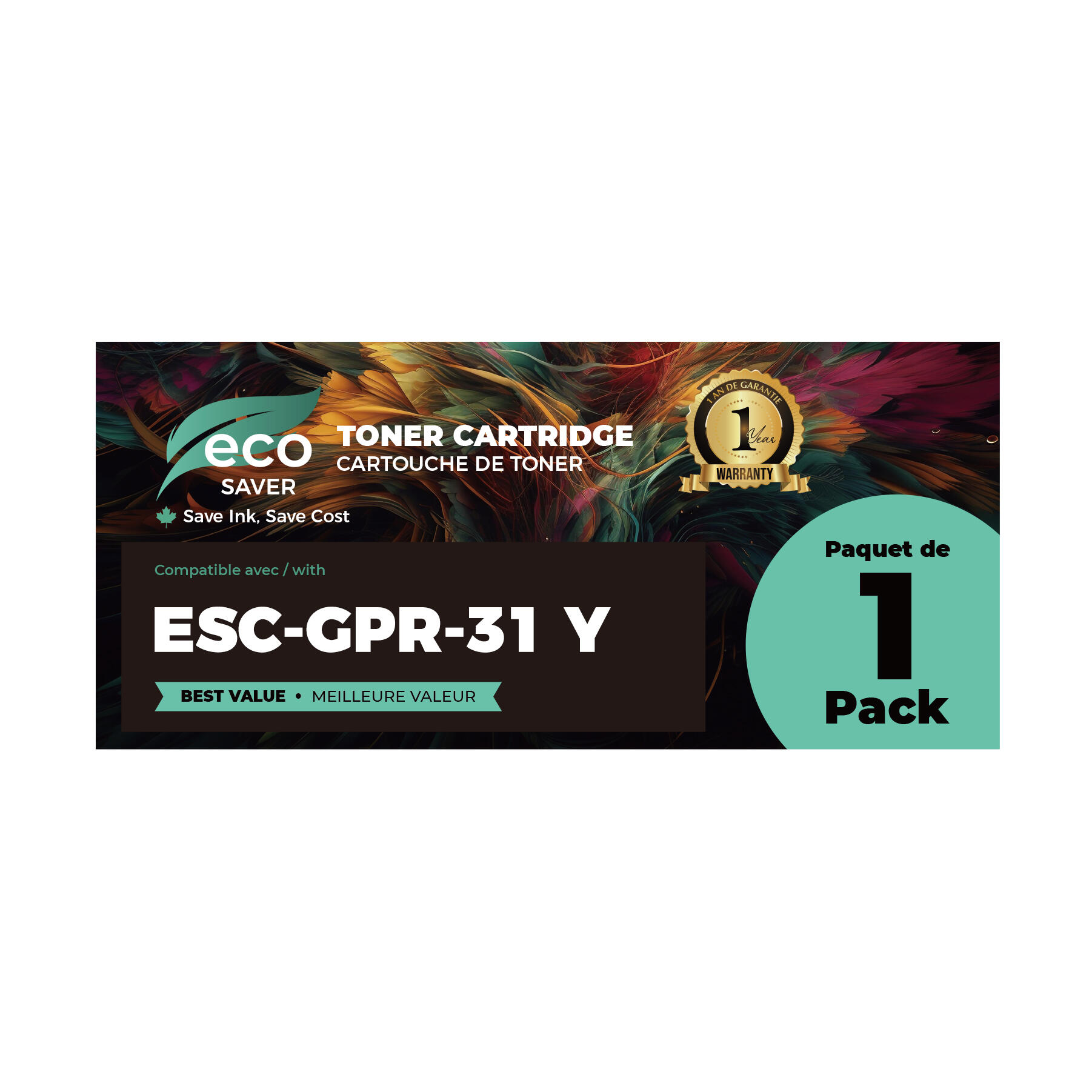 Canon GPR-31Y 2802B003AA Compatible Yellow Toner Cartridge - Eco-Saver