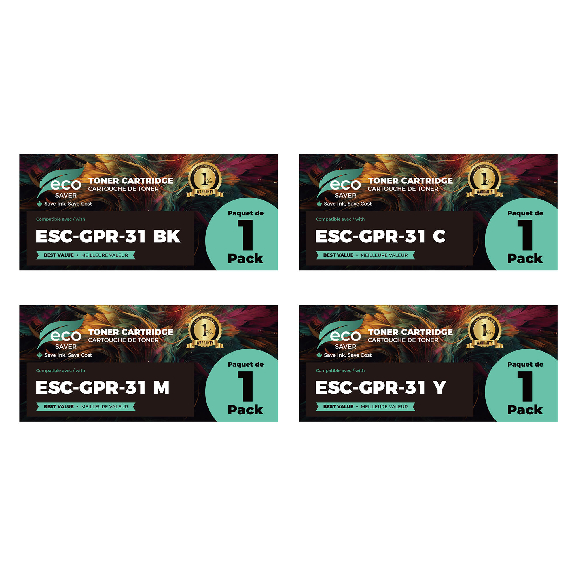 Canon GPR-31 Compatible Toner Cartridge Combo BK/C/M/Y-Eco-Saver