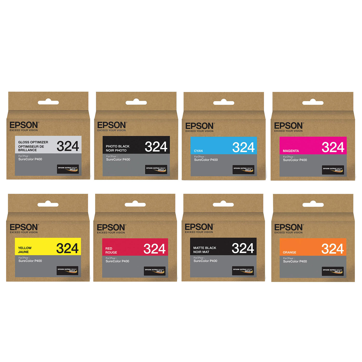 Epson T324 Original Ink Cartridge Combo GO/PBK/MBK/C/M/Y/R/O