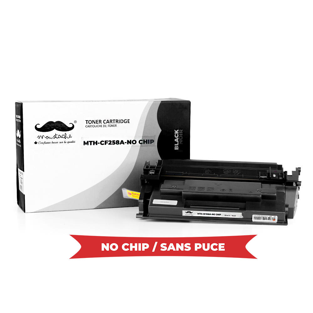 Compatible HP 58A CF258A Black Toner Cartridge - No Chip - Moustache®