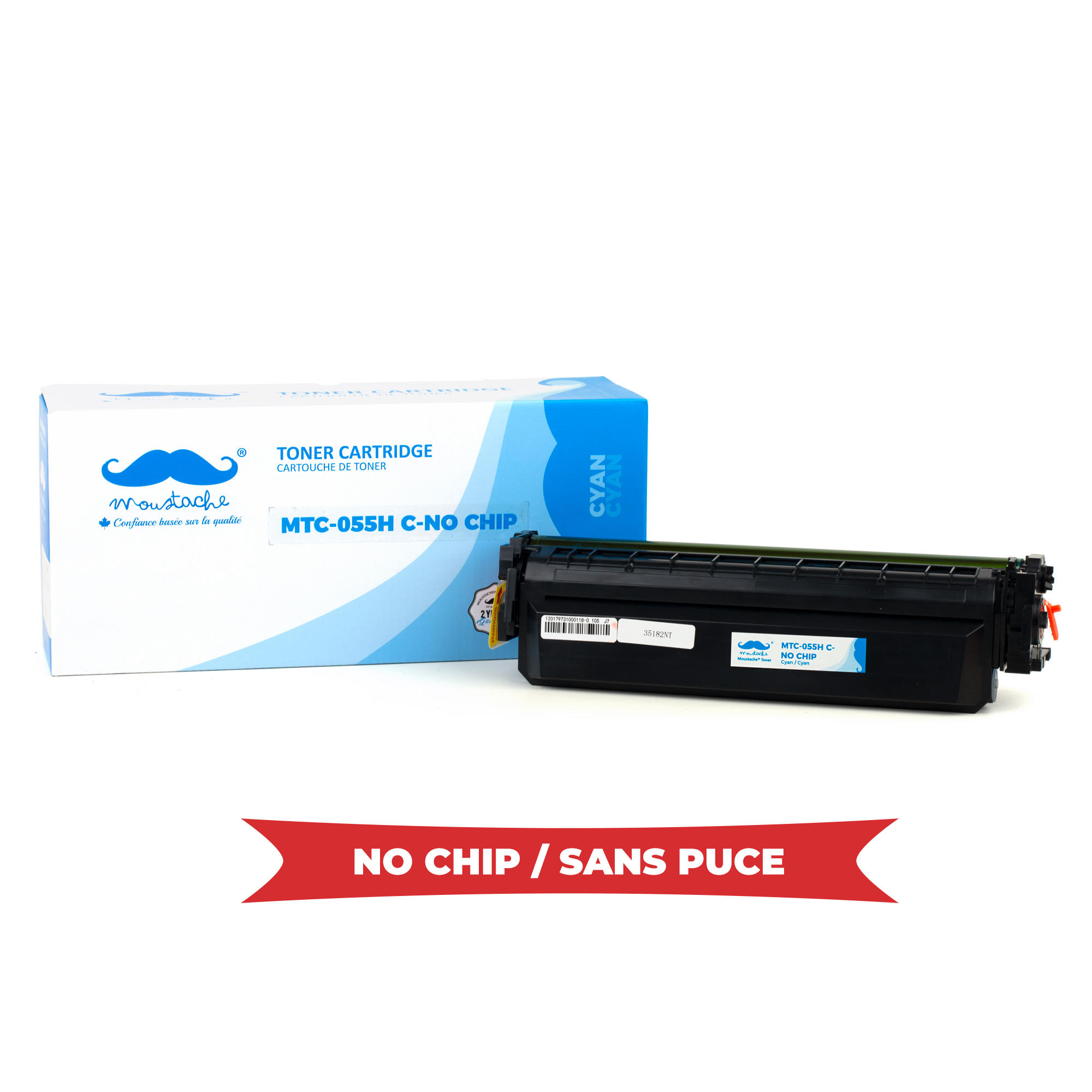 Canon 055H 3019C001 Compatible Cyan Toner Cartridge High Yield - No Chip - Moustache®