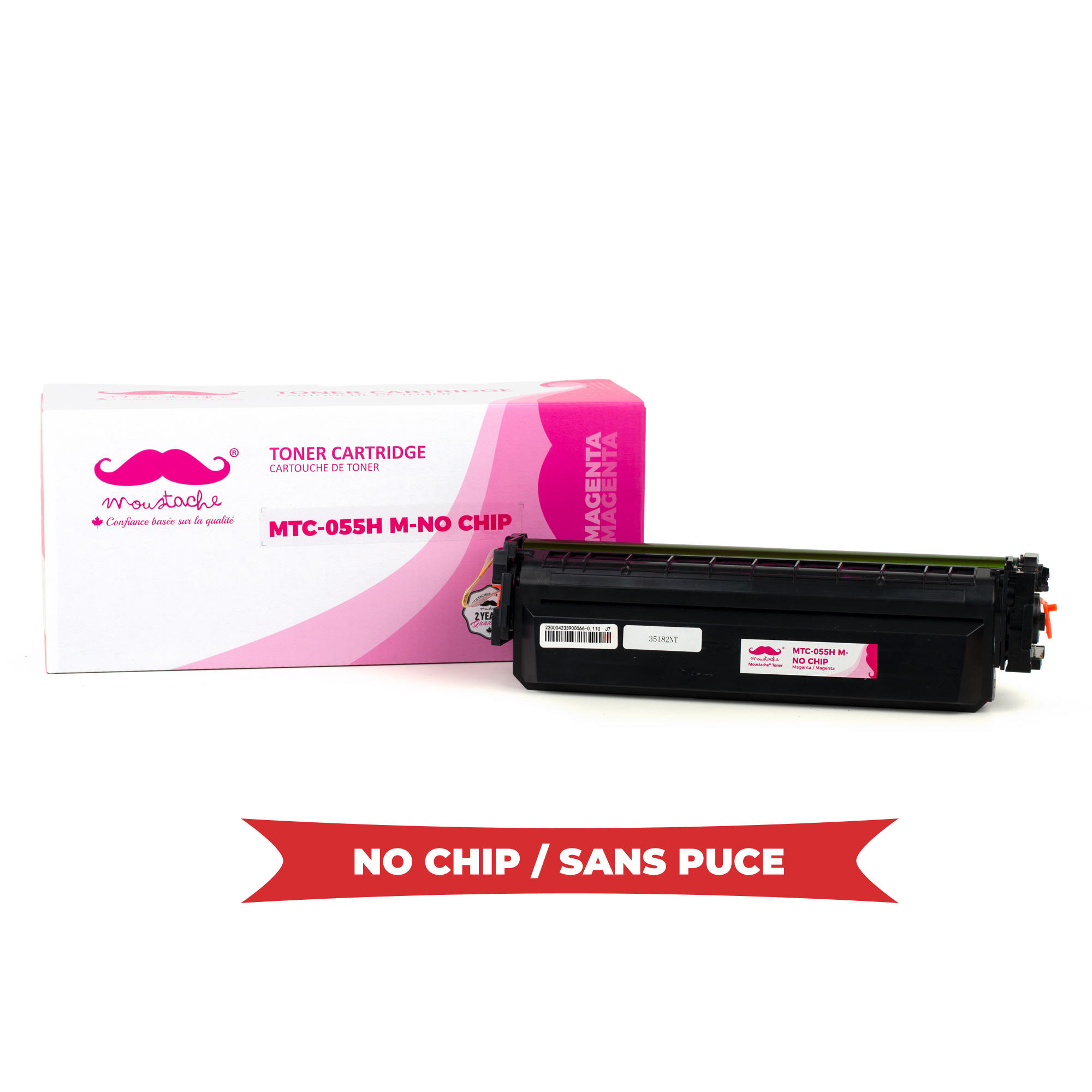 Canon 055H 3018C001 Compatible Magenta Toner Cartridge High Yield - No Chip - Moustache®