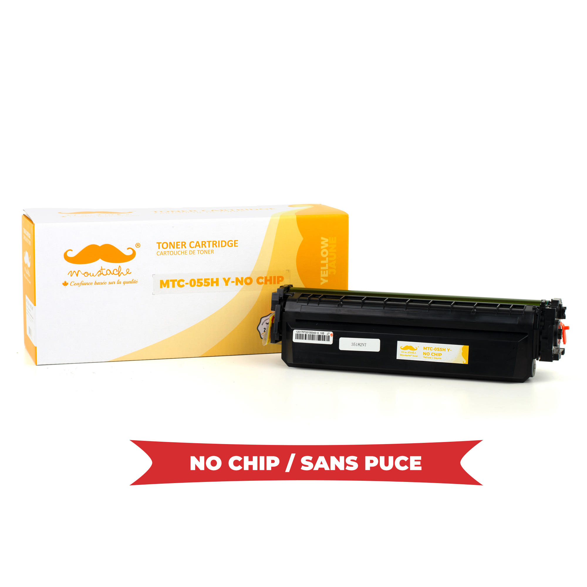 Canon 055H 3017C001 Compatible Yellow Toner Cartridge High Yield - No Chip - Moustache®