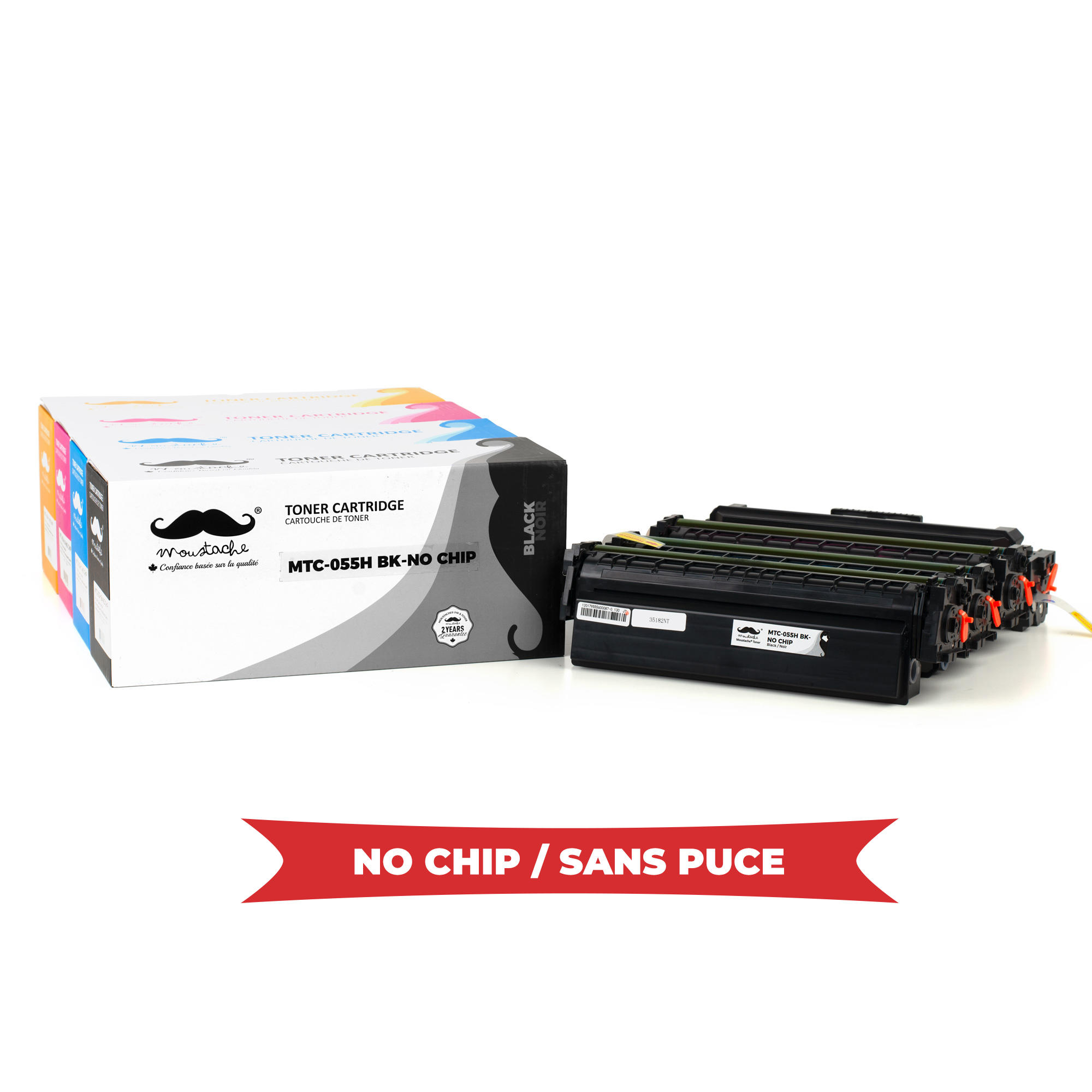 Canon 055H Compatible Toner Cartridge Combo High Yield BK/C/M/Y - No Chip - Moustache®