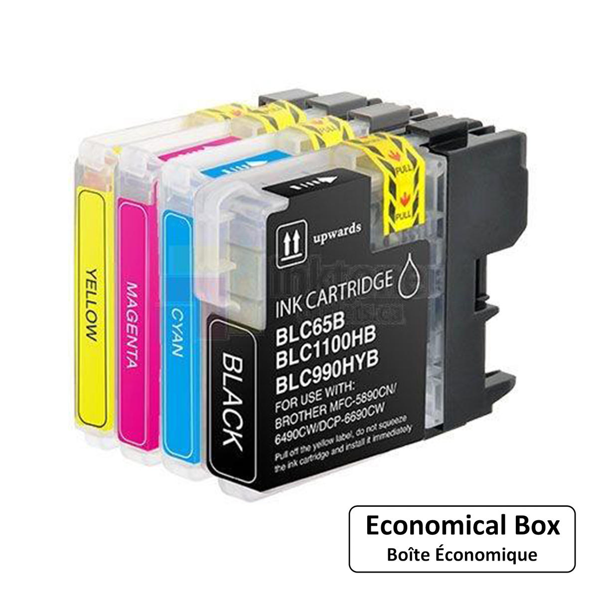 Brother LC65 Compatible Ink Cartridge Combo BK/C/M/Y - Economical Box