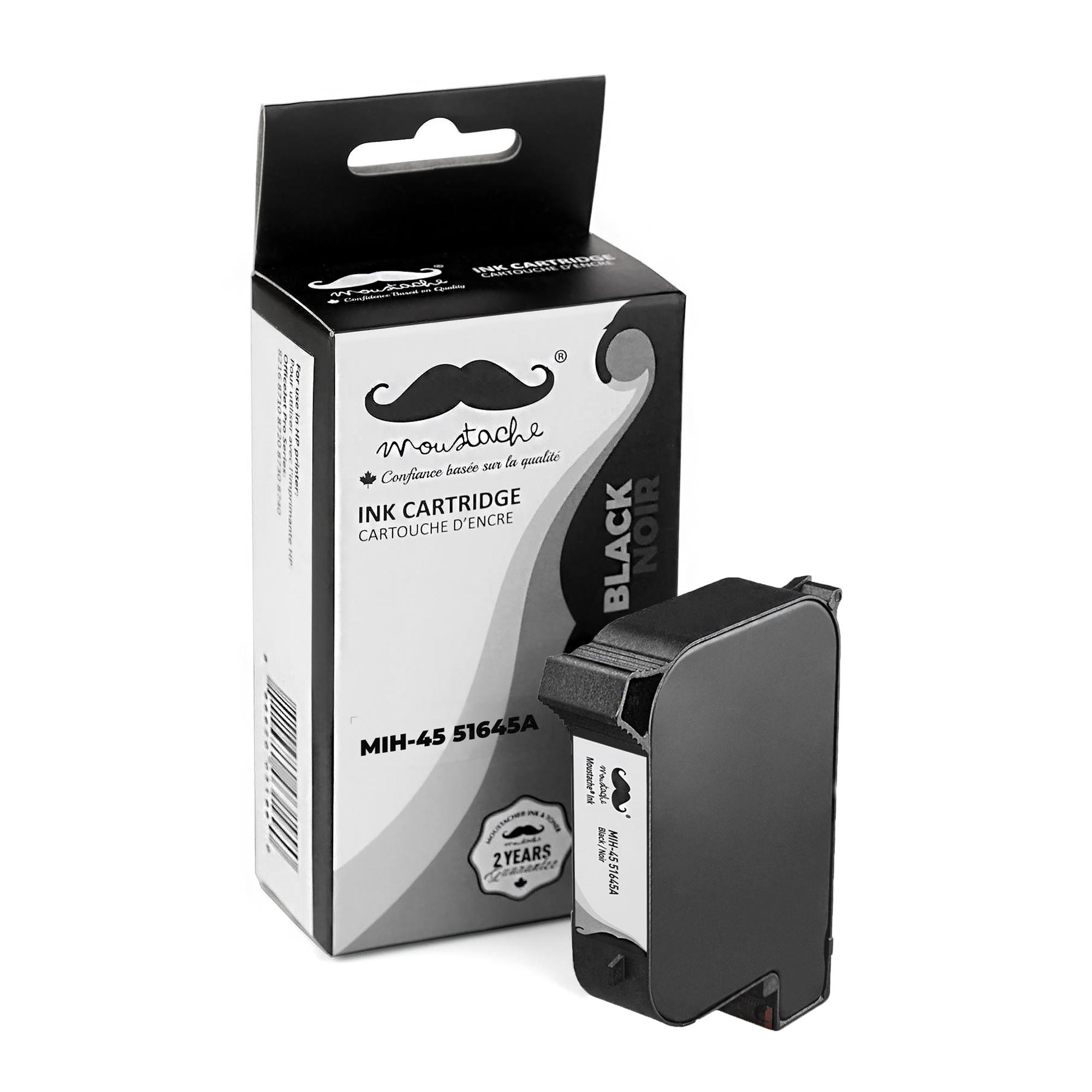 Remanufactured HP 45 51645A/D Black Ink Cartridge - Moustache®