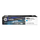 HP 981X L0R09A Original Cyan PageWide Ink Cartridge High Yield