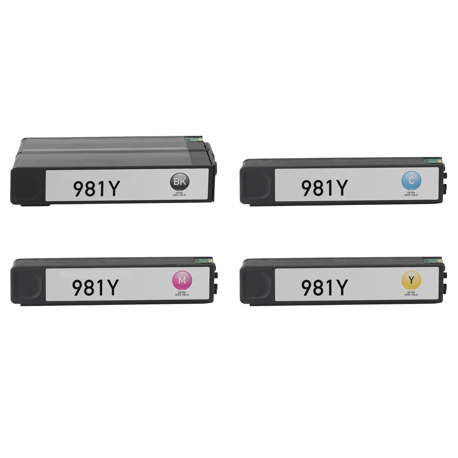 Remanufactured HP 981Y PageWide Ink Cartridge Combo Extra High Yield BK/C/M/Y