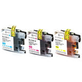 Brother LC205 3PKS Compatible Color Ink Cartridge Combo Extra High Yield C/M/Y