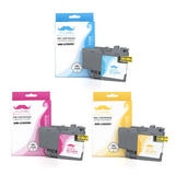 Brother LC3033 3PKS Compatible Color Ink Cartridge Combo Extra High Yield C/M/Y - Moustache®