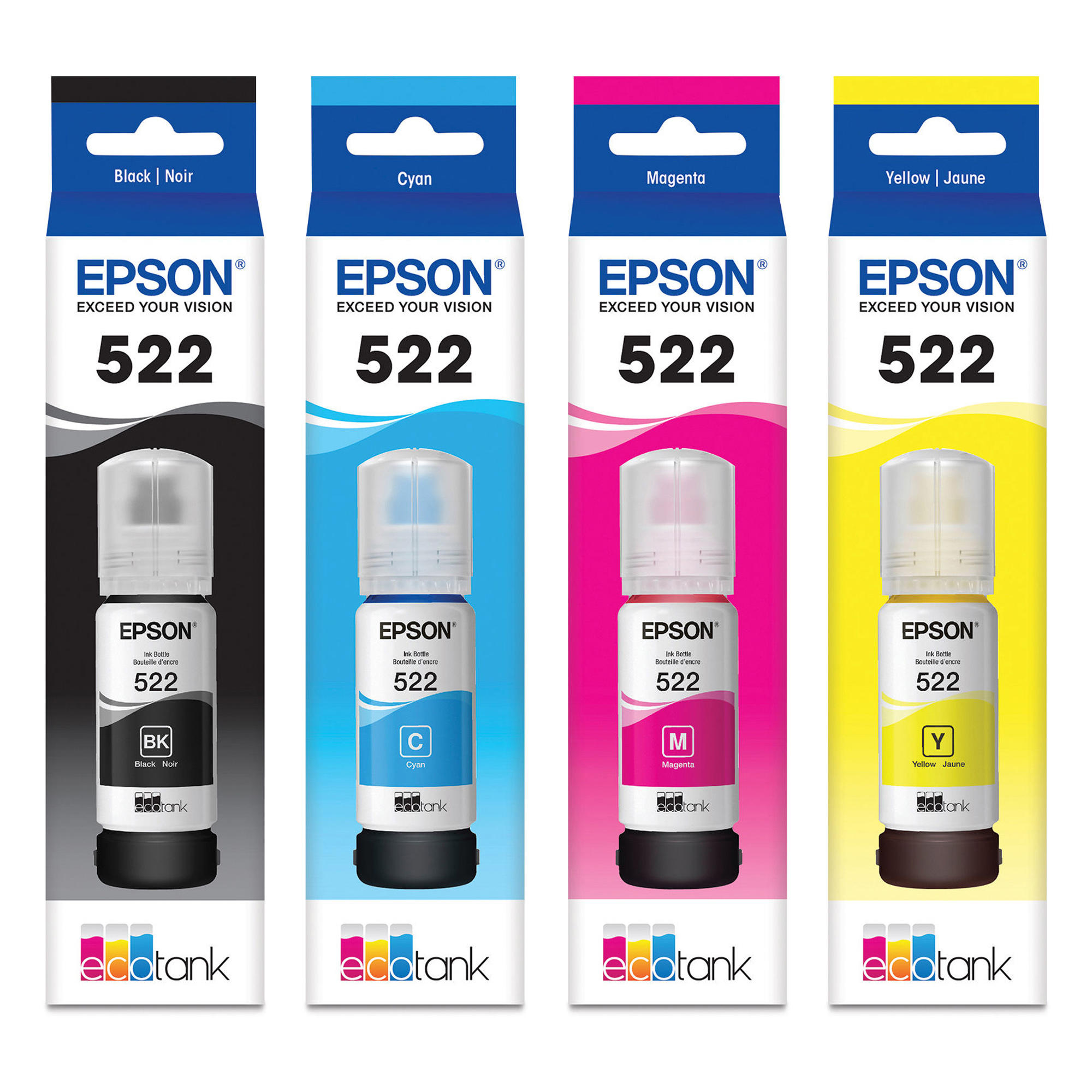 Epson T522 T522120 T522220 T522320 T522420 Original EcoTank Ink Bottle Combo BK/C/M/Y