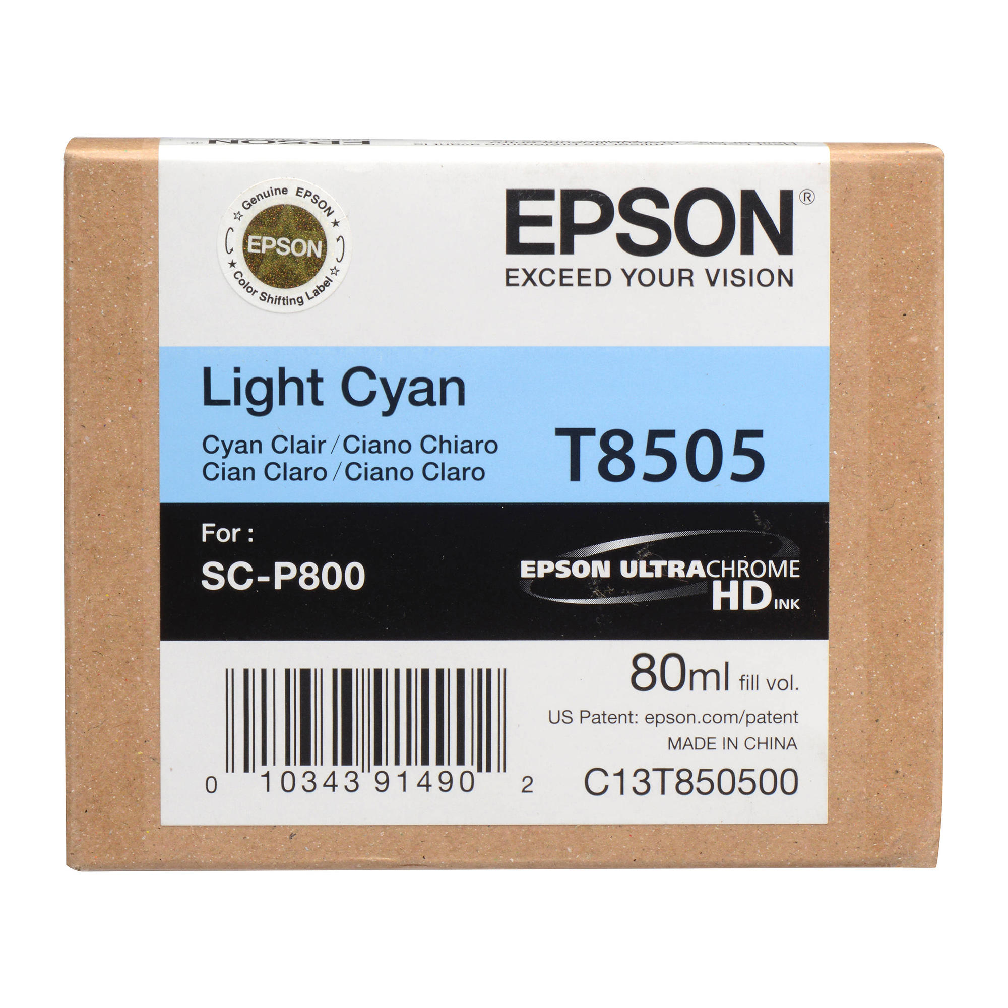 Epson T850 T850500 Original UltraChrome Light Cyan Ink Cartridge