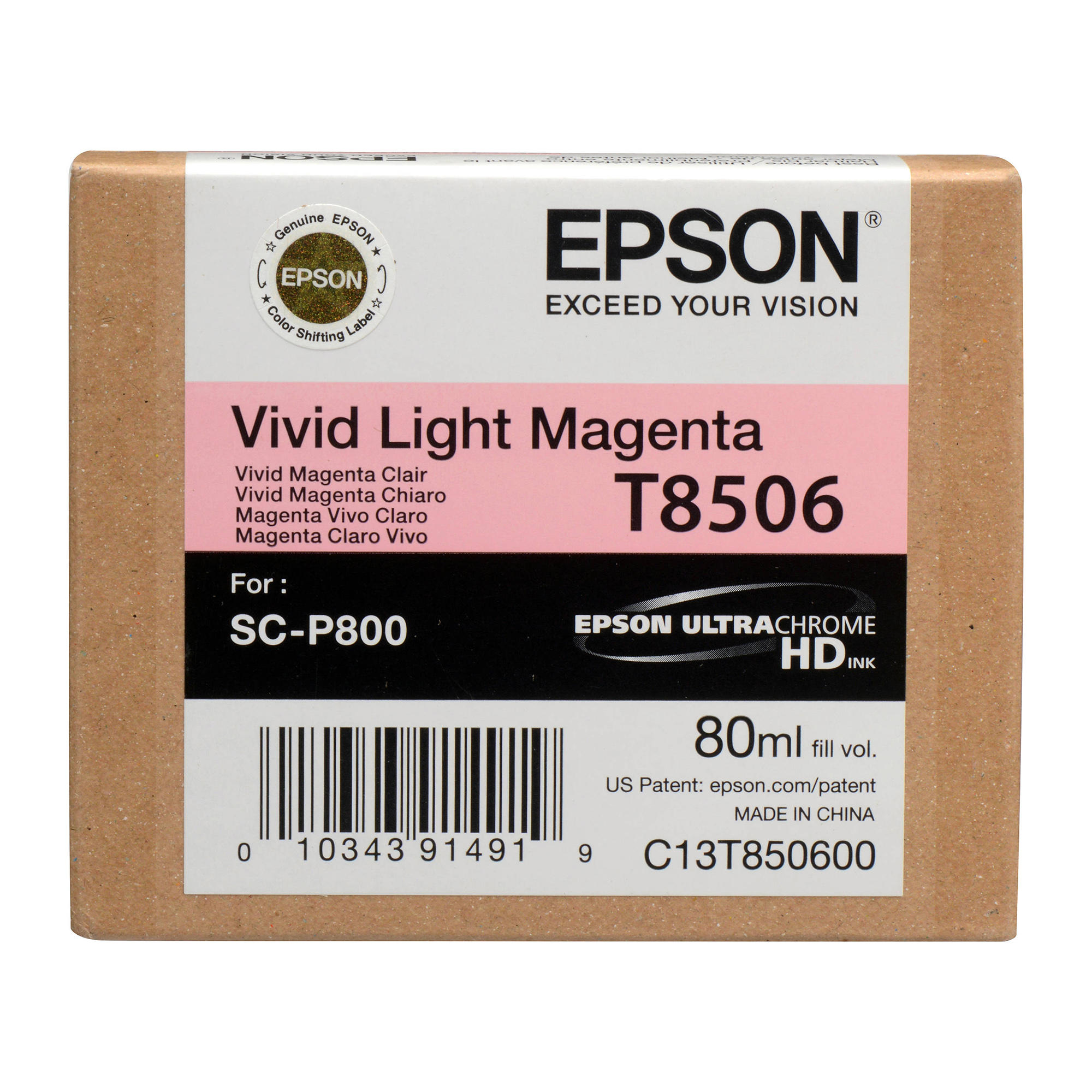 Epson T850 T850600 Original UltraChrome Vivid Light Magenta Ink Cartridge