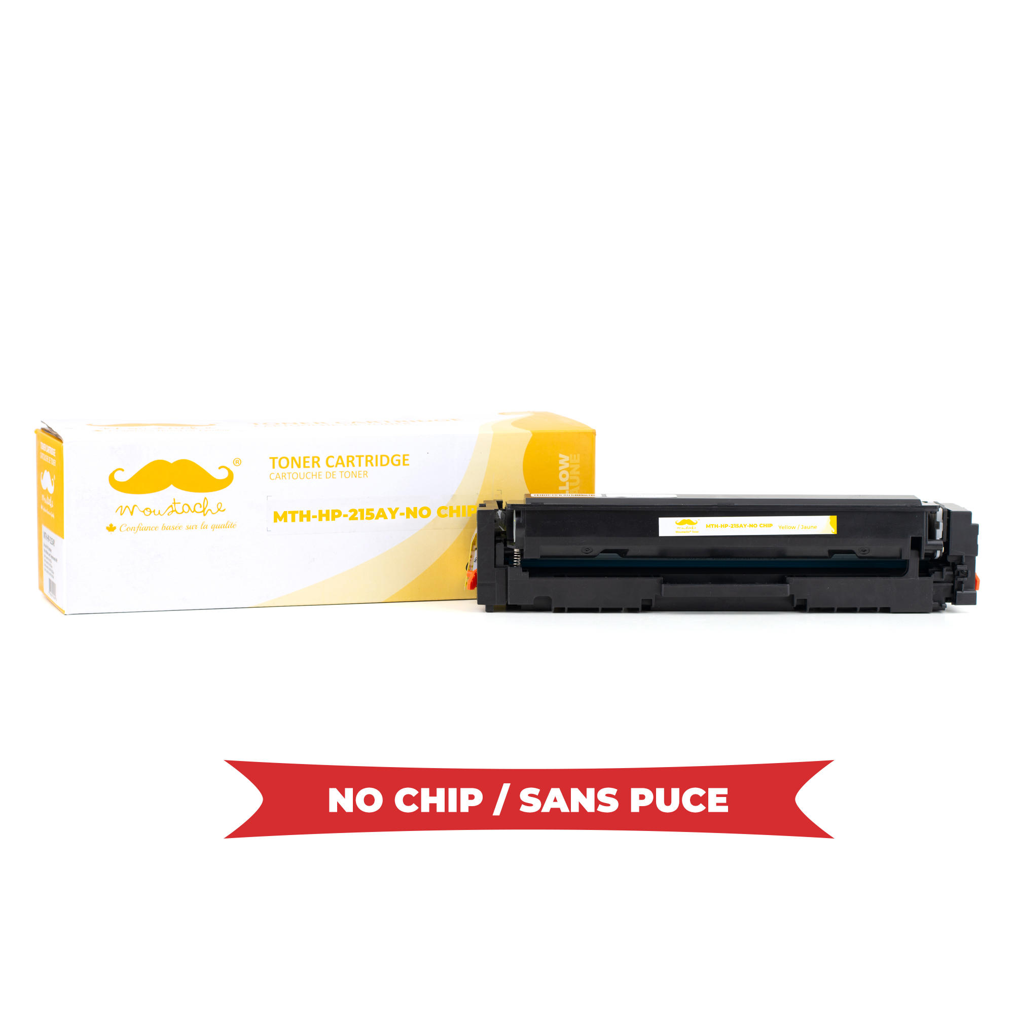 Compatible HP 215A W2312A Yellow Toner Cartridge - No Chip - Moustache®