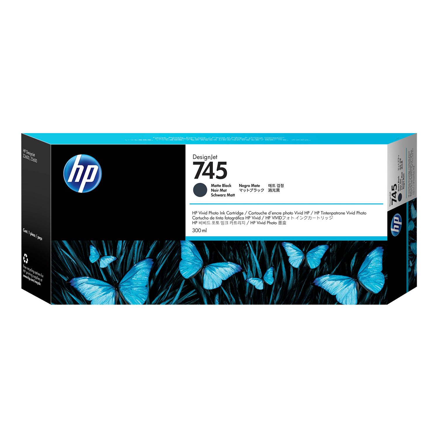 HP 745 F9K05A Original Matte Black Ink Cartridge High Yield 300ml