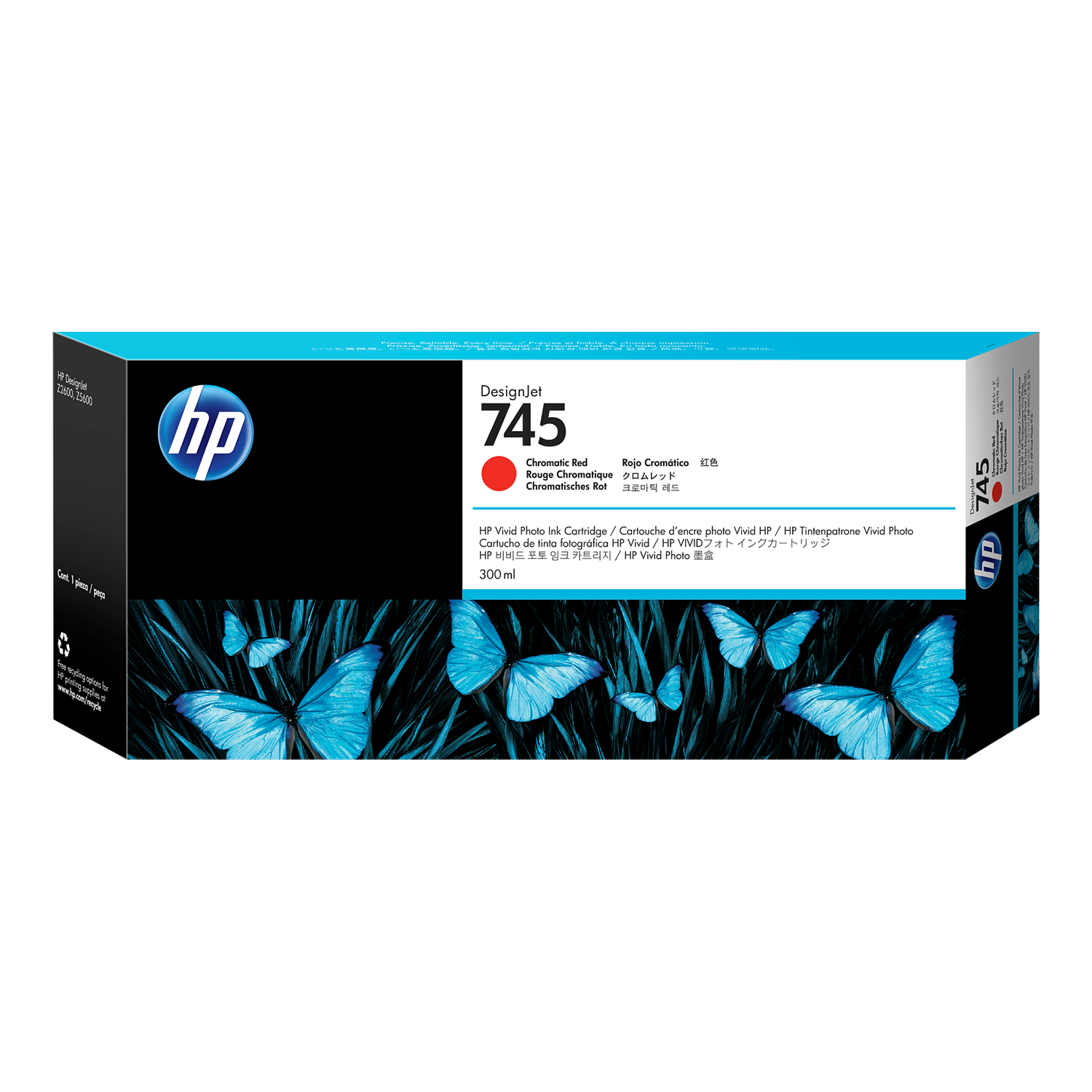HP 745 F9K06A Original Chromatic Red Ink Cartridge High Yield 300ml