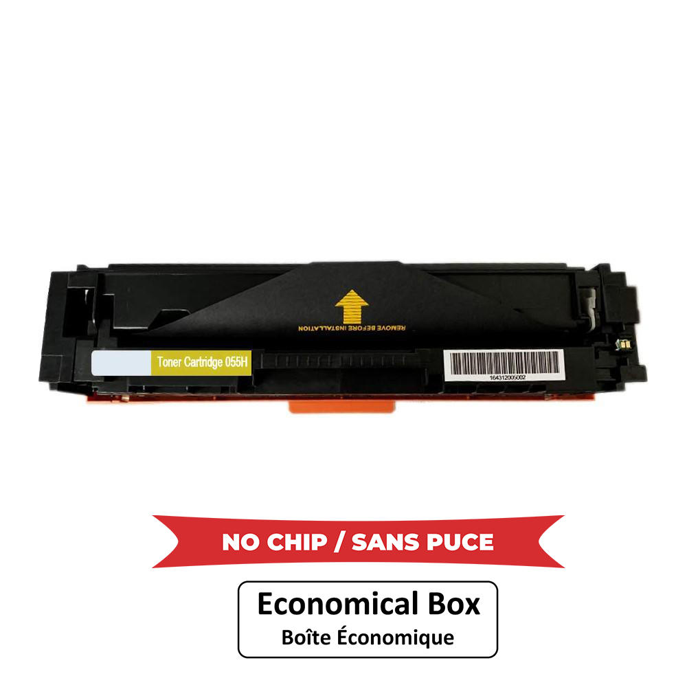 Canon 055H 3017C001 Compatible Yellow Toner Cartridge High Yield - No Chip - Economical Box