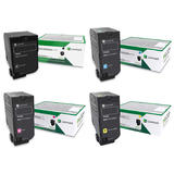 Lexmark 84C1HK0 84C1HC0 84C1HM0 84C1HY0 Original Return Program Toner Cartridge Combo High Yield