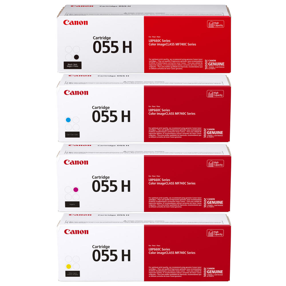 Canon 055H Original Toner Cartridge Combo High Yield BK/C/M/Y