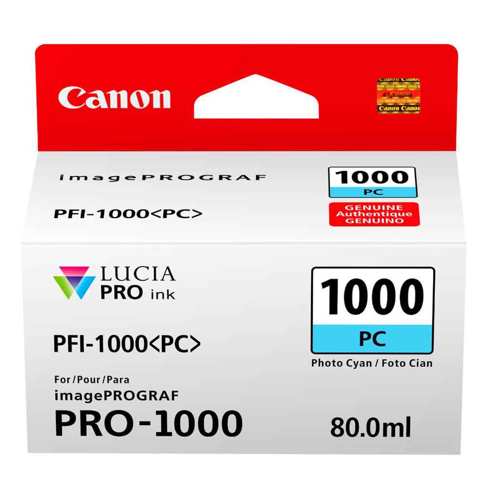 Canon PFI-1000PC Original Photo Cyan Ink Cartridge (0550C002)