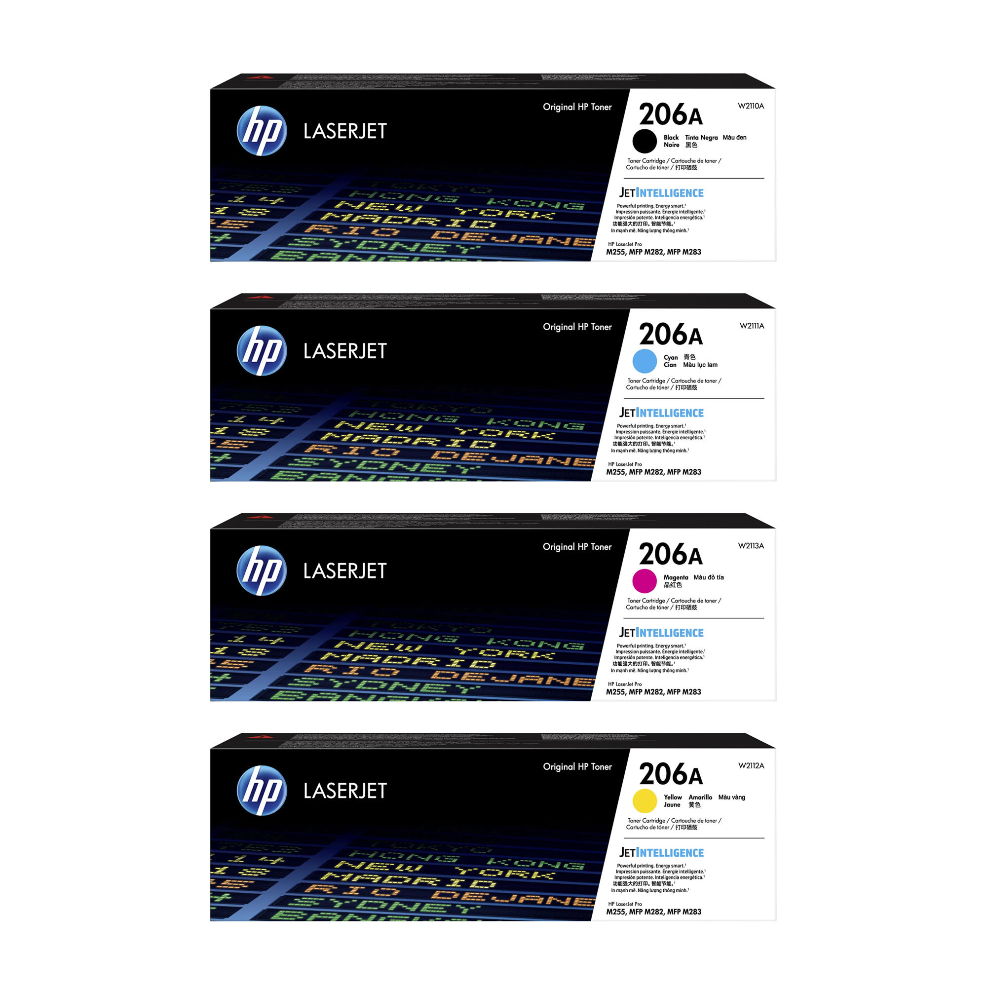 HP 206A W2110A W2111A W2112A W2113A Original Toner Cartridge Combo BK/C/M/Y