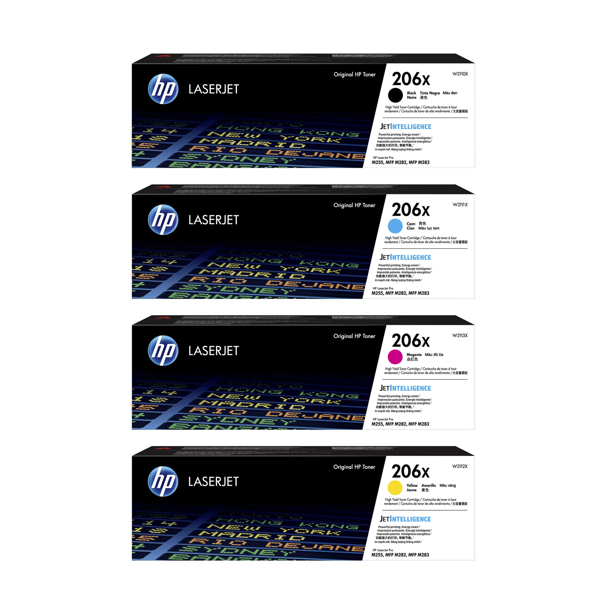 HP 206X W2110X W2111X W2112X W2113X Original Toner Cartridge Combo High Yield BK/C/M/Y