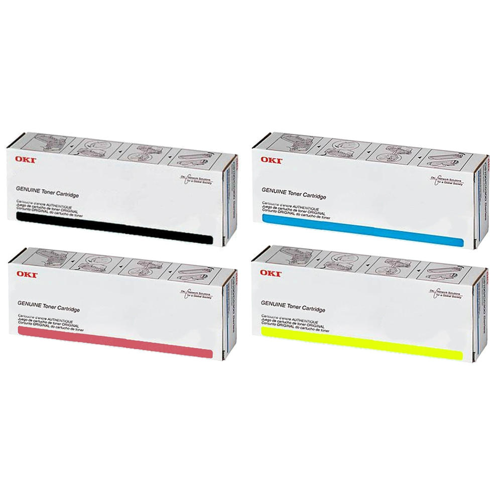 Okidata 45396224 45396223 45396222 45396221 Original Toner Cartridge Combo BK/C/M/Y