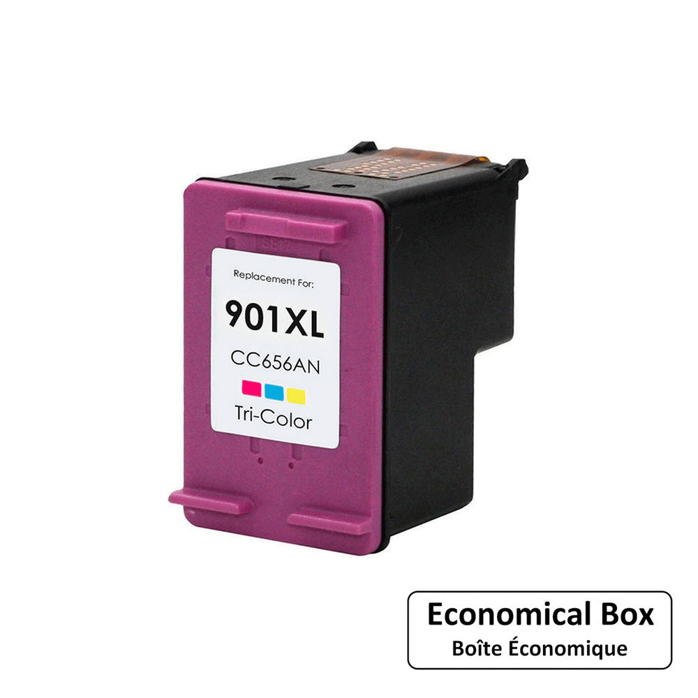 Remanufactured HP 901XL CC656AN Color Ink Cartridge High Yield - Economical Box