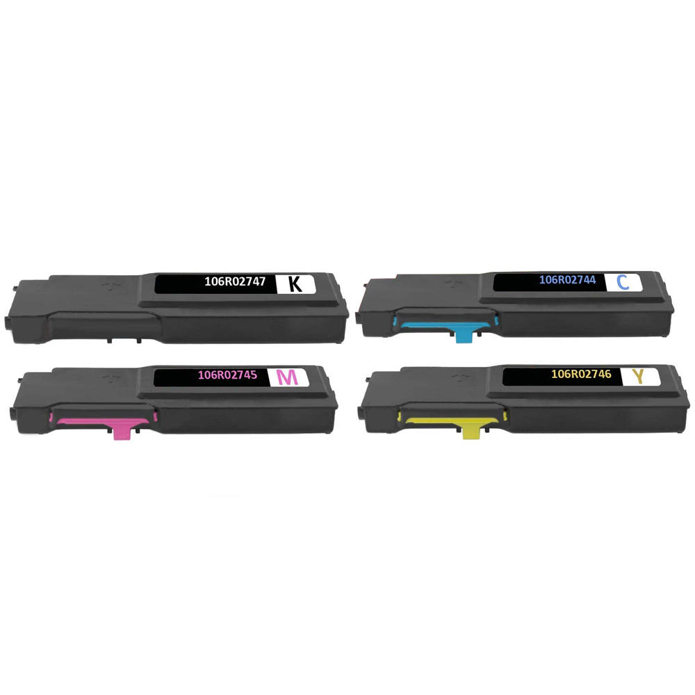 Xerox 106R02747 106R02744 106R02745 106R02746 Compatible Toner Cartridge Combo High Yield BK/C/M/Y