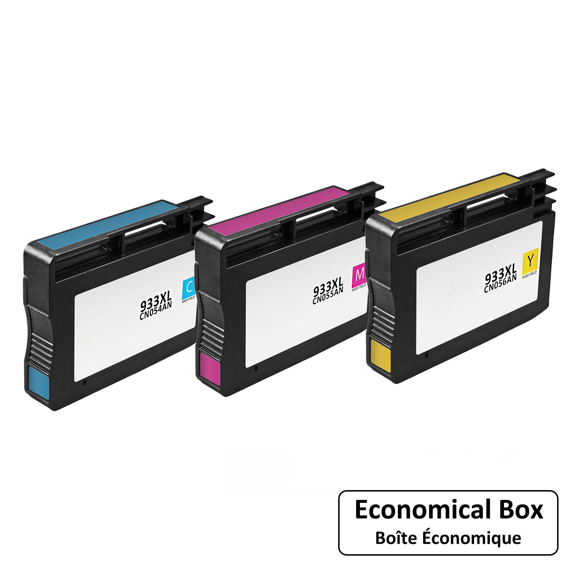 Compatible HP 933XL Ink Cartridge Combo High Yield C/M/Y - Economical Box