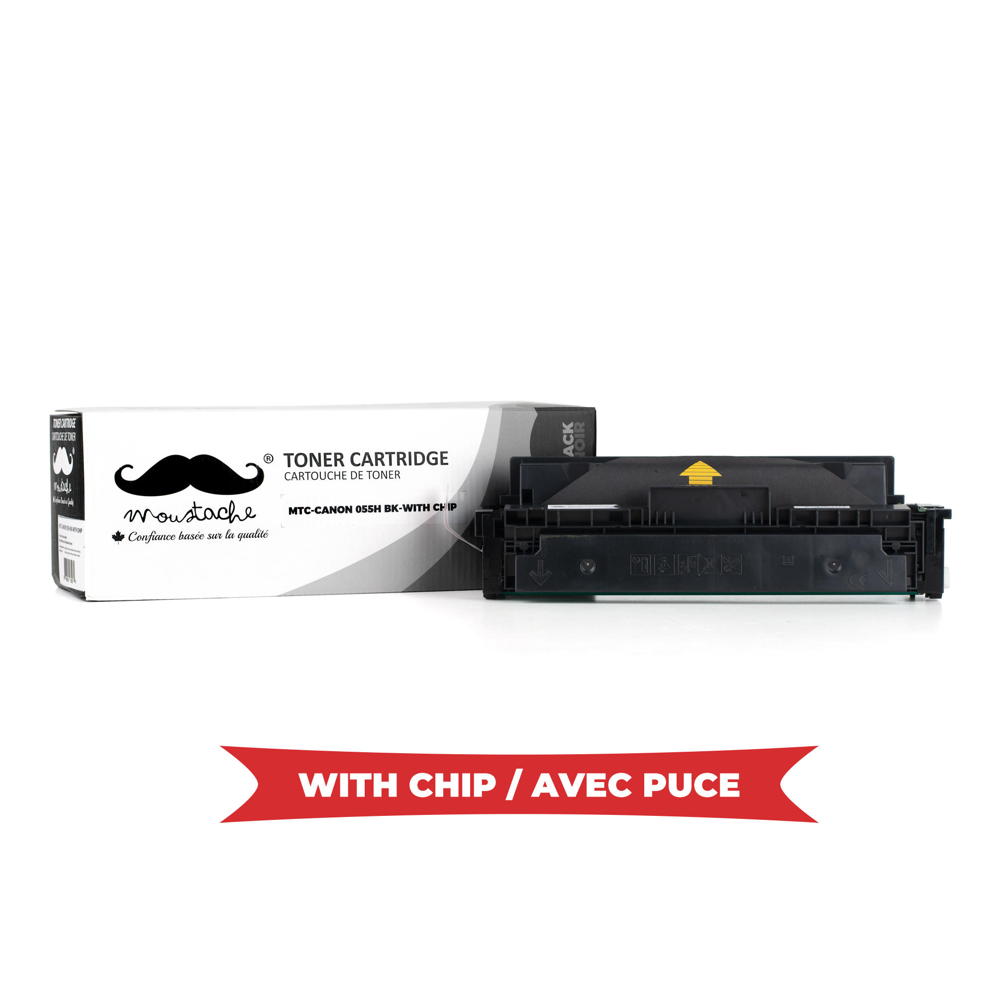 Canon 055H 3020C001 Compatible Black Toner Cartridge High Yield - With Chip - Moustache®