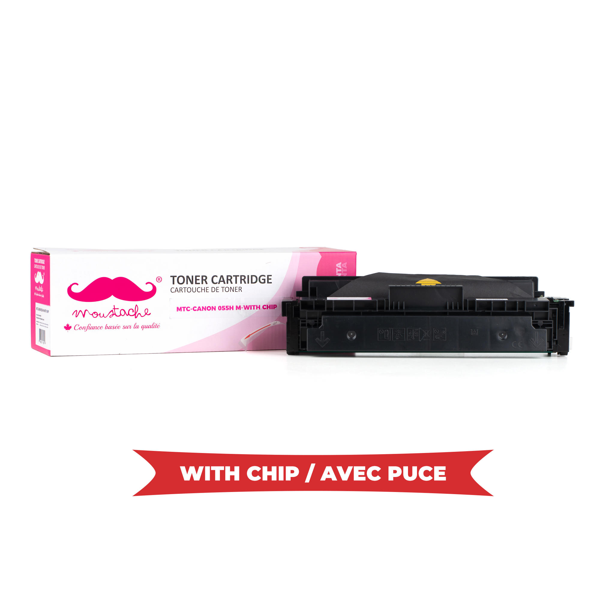 Canon 055H 3018C001 Compatible Magenta Toner Cartridge High Yield - With Chip - Moustache®