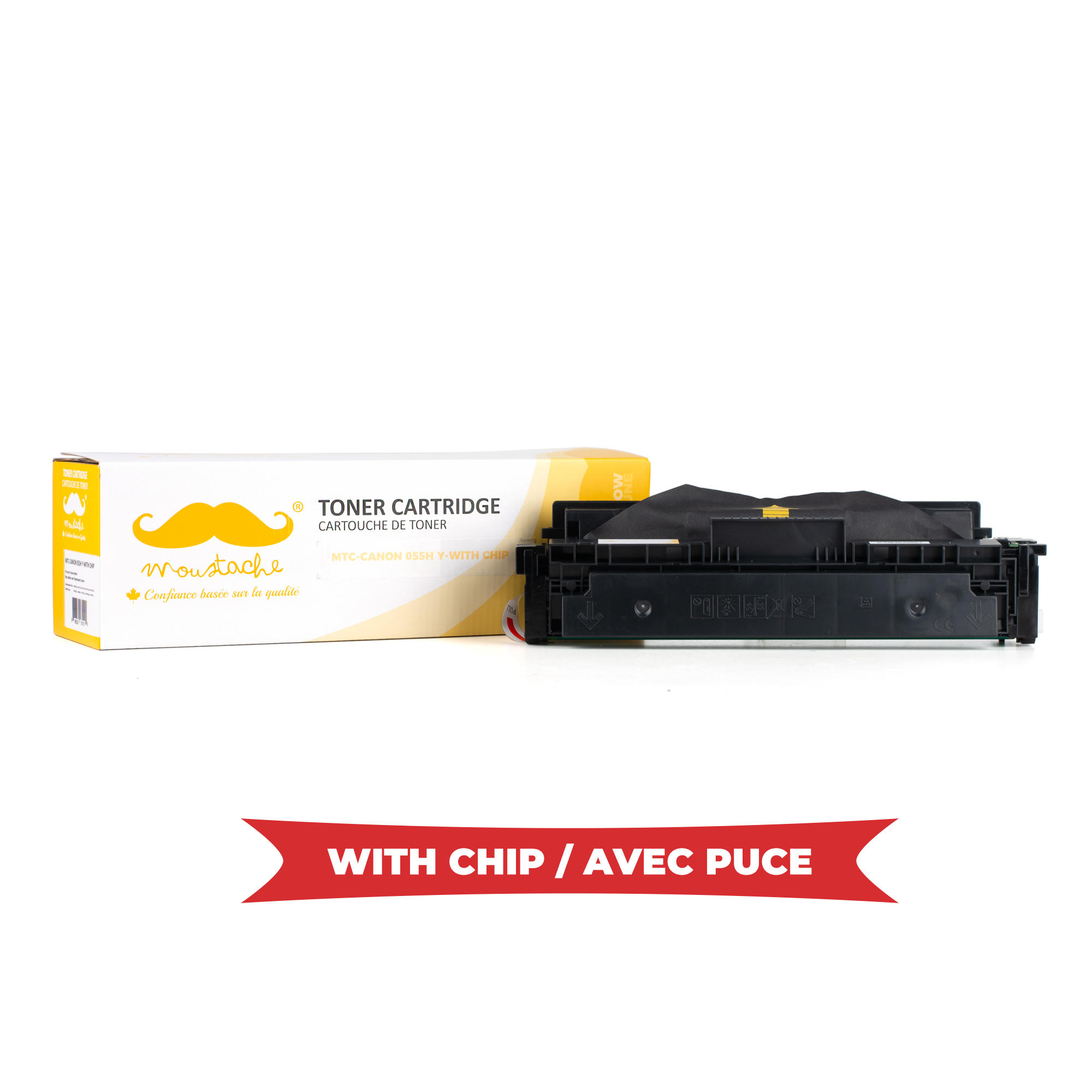 Canon 055H 3017C001 Compatible Yellow Toner Cartridge High Yield - With Chip - Moustache®