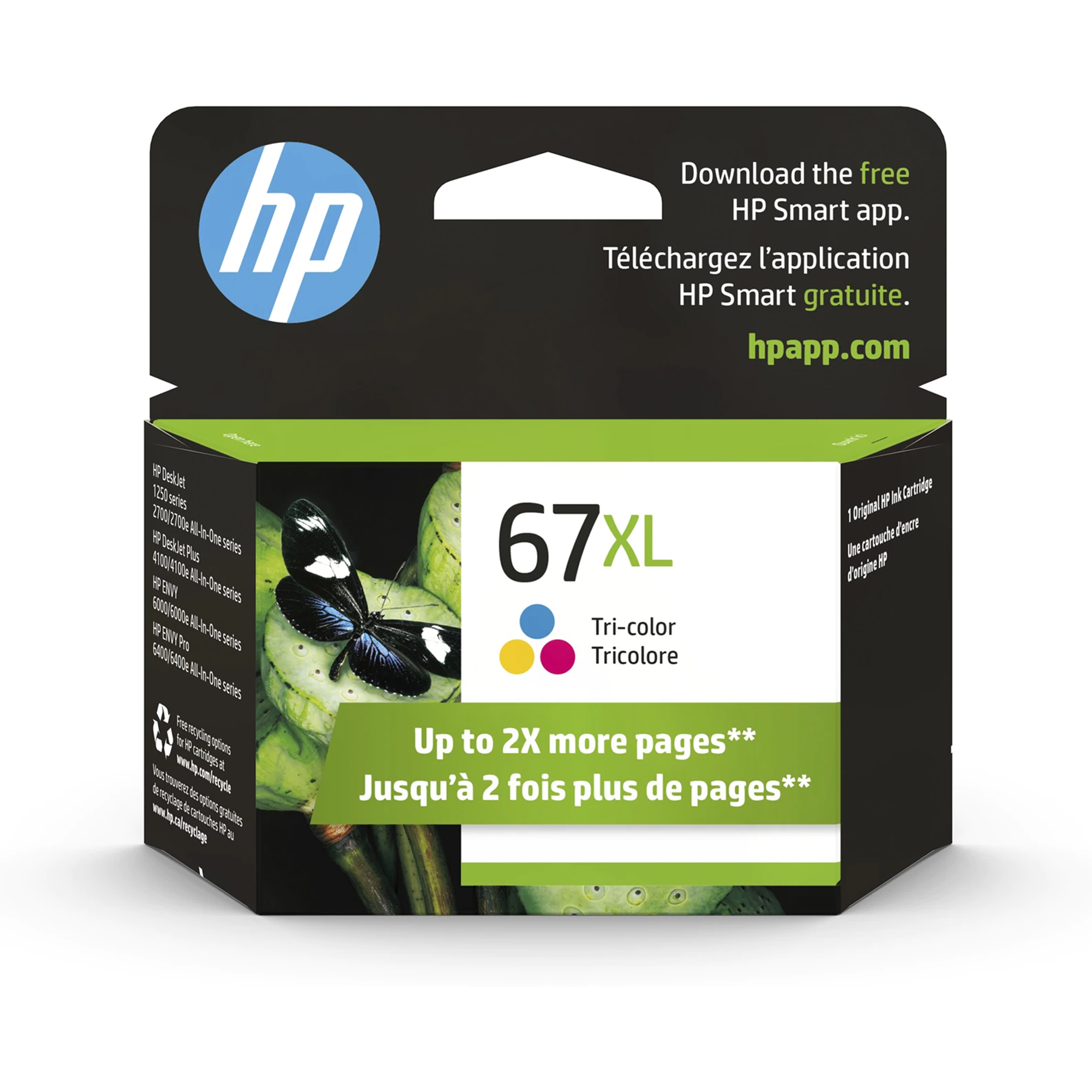 HP 67XL 3YM58AN Original Tri-Color Ink Cartridge High Yield