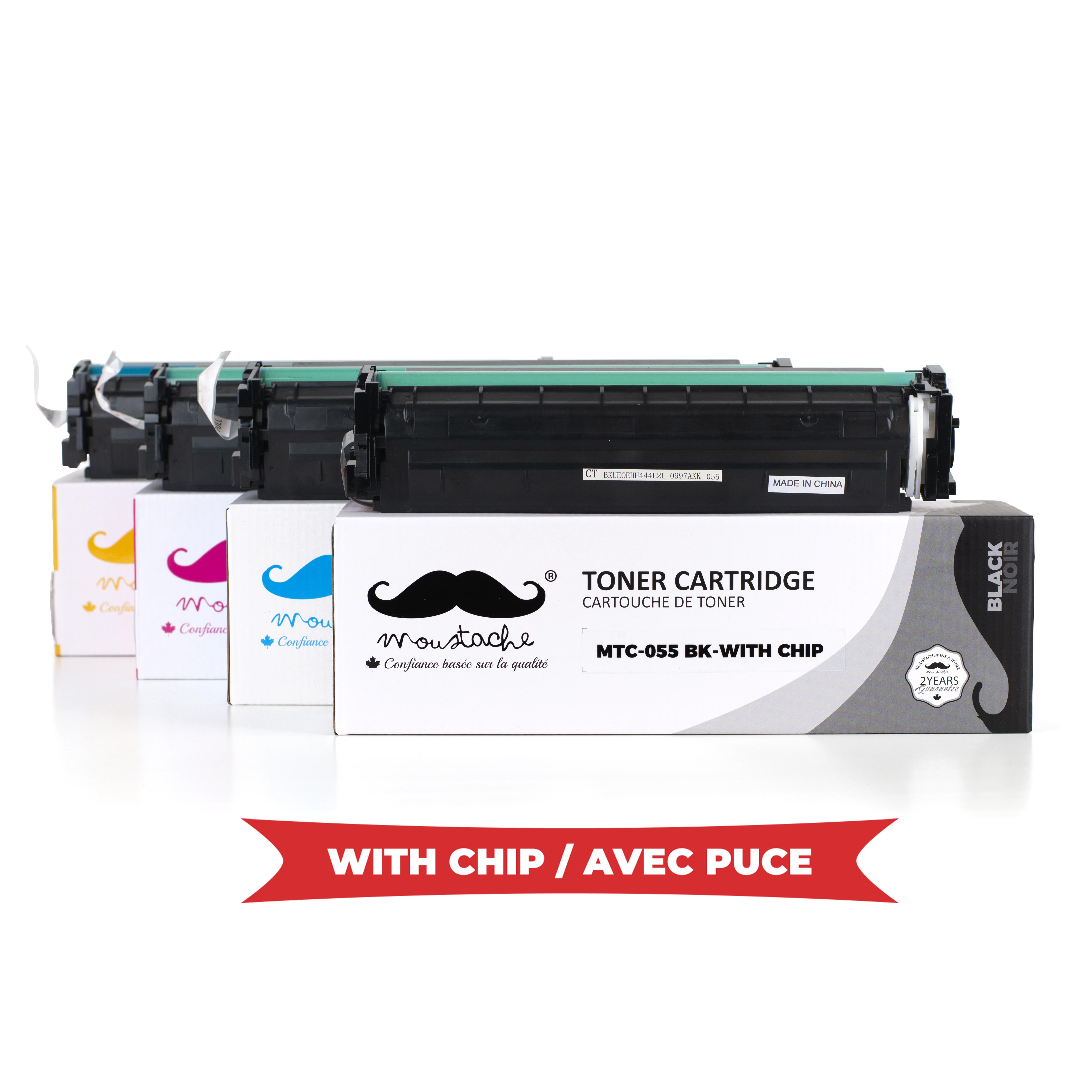 Canon 055 Compatible Toner Cartridge Combo BK/C/M/Y - With Chip - Moustache®