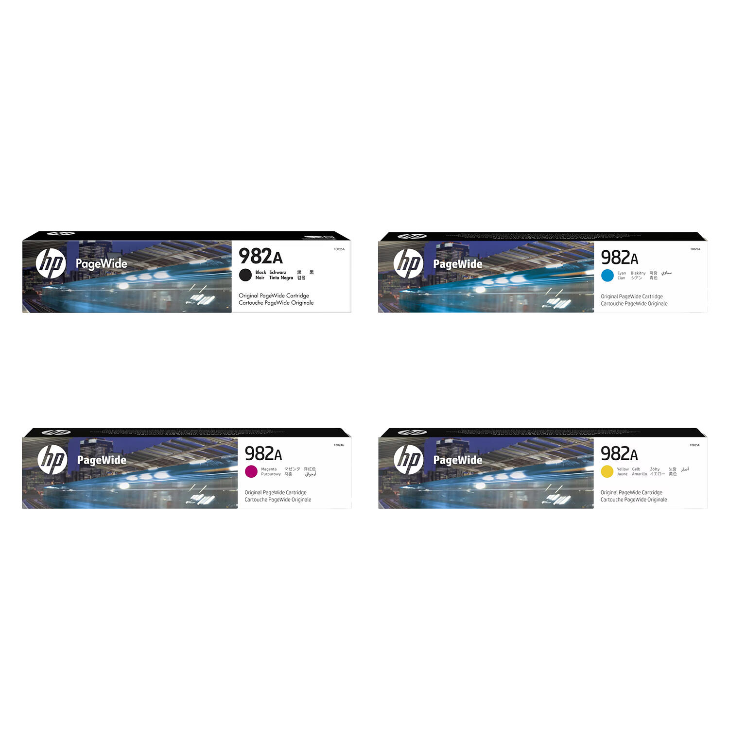 HP 982A T0B23A T0B24A T0B25A T0B26A Original Ink Cartridge Combo BK/C/M/Y
