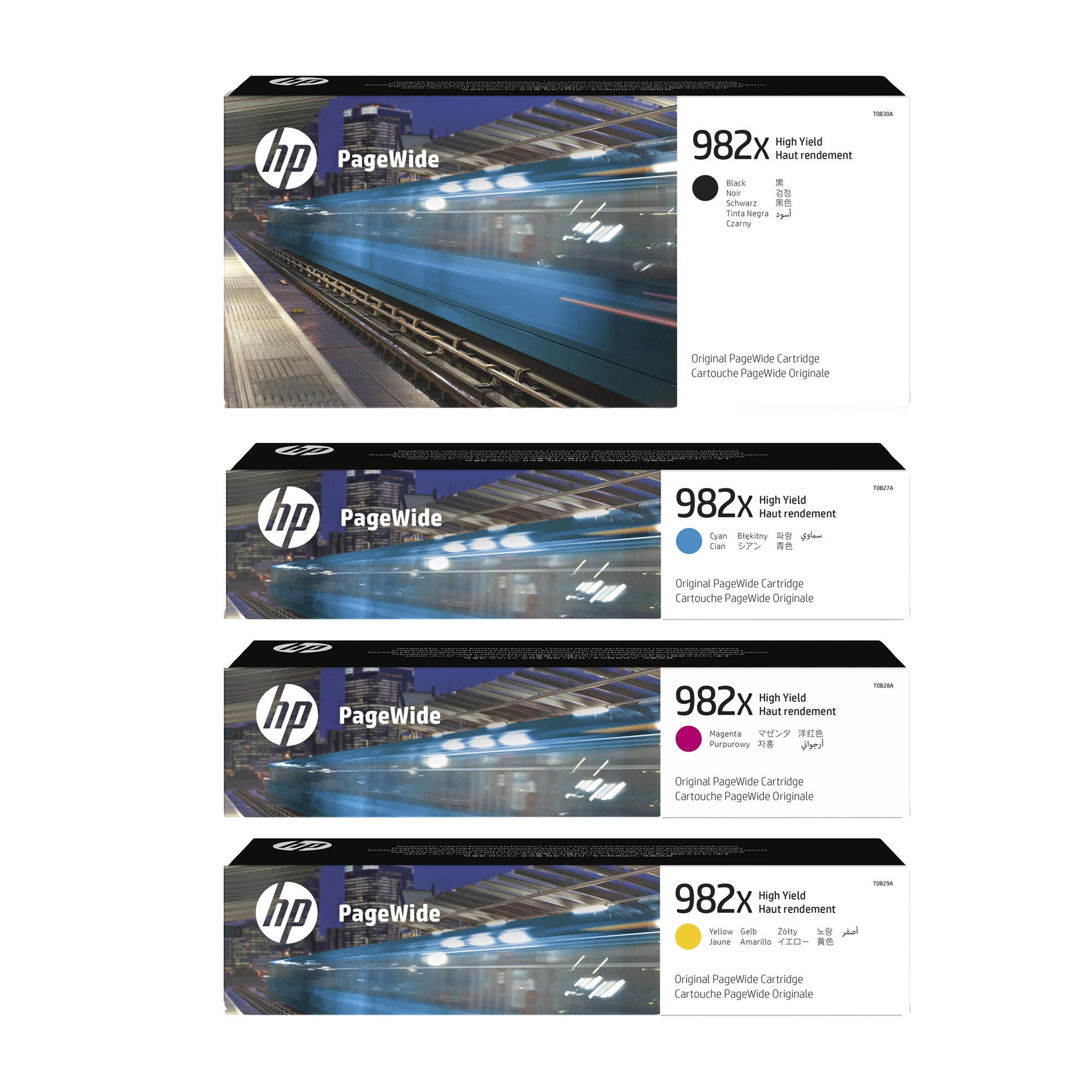 HP 982X T0B27A T0B28A T0B29A T0B30A Original Ink Cartridge Combo High Yield BK/C/M/Y