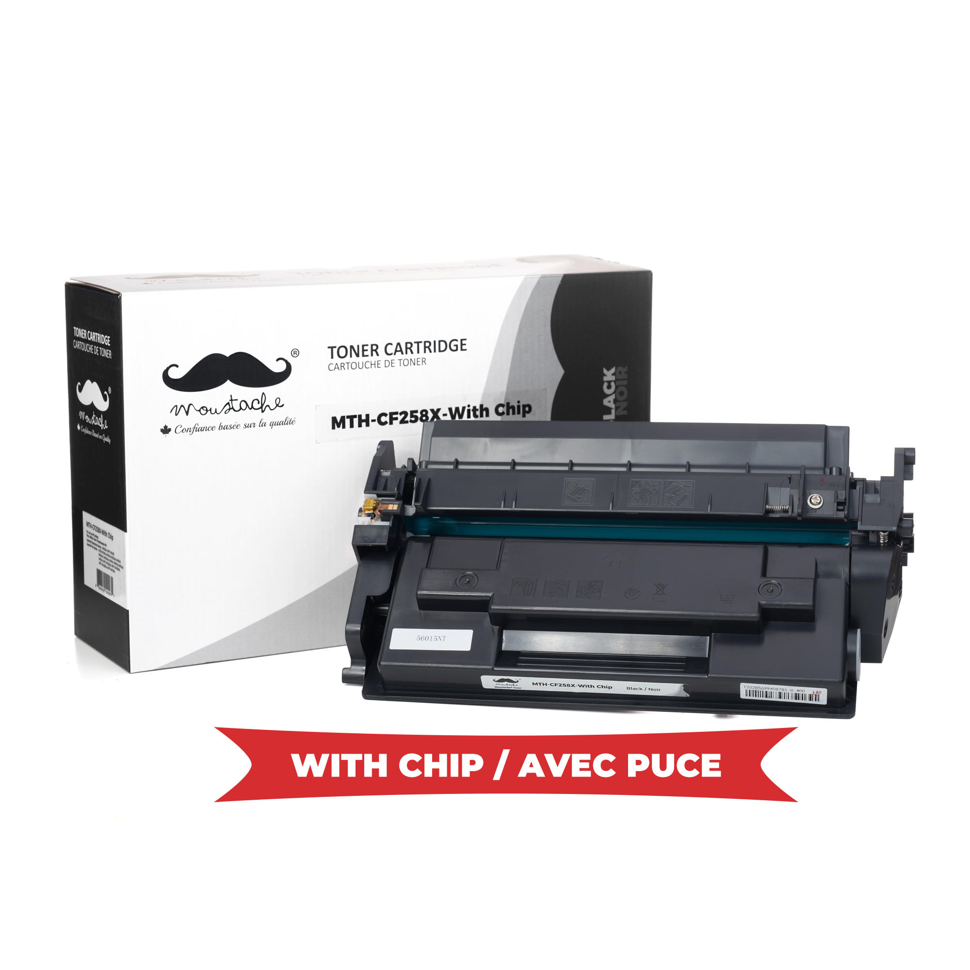 Compatible HP 58X CF258X Black Toner Cartridge High Yield - With Chip - Moustache®