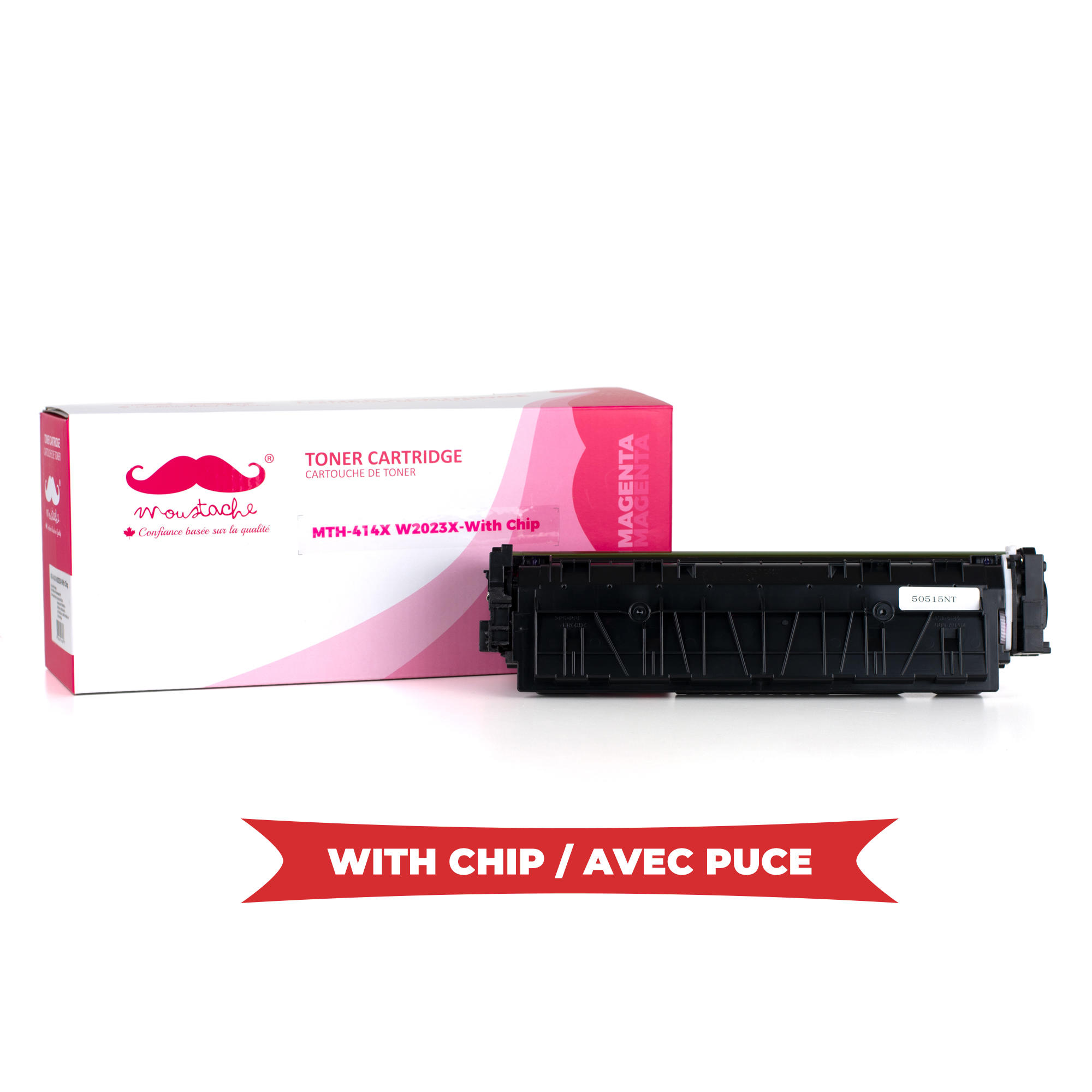 Compatible HP 414X W2023X Magenta Toner Cartridge High Yield - With Chip - Moustache®