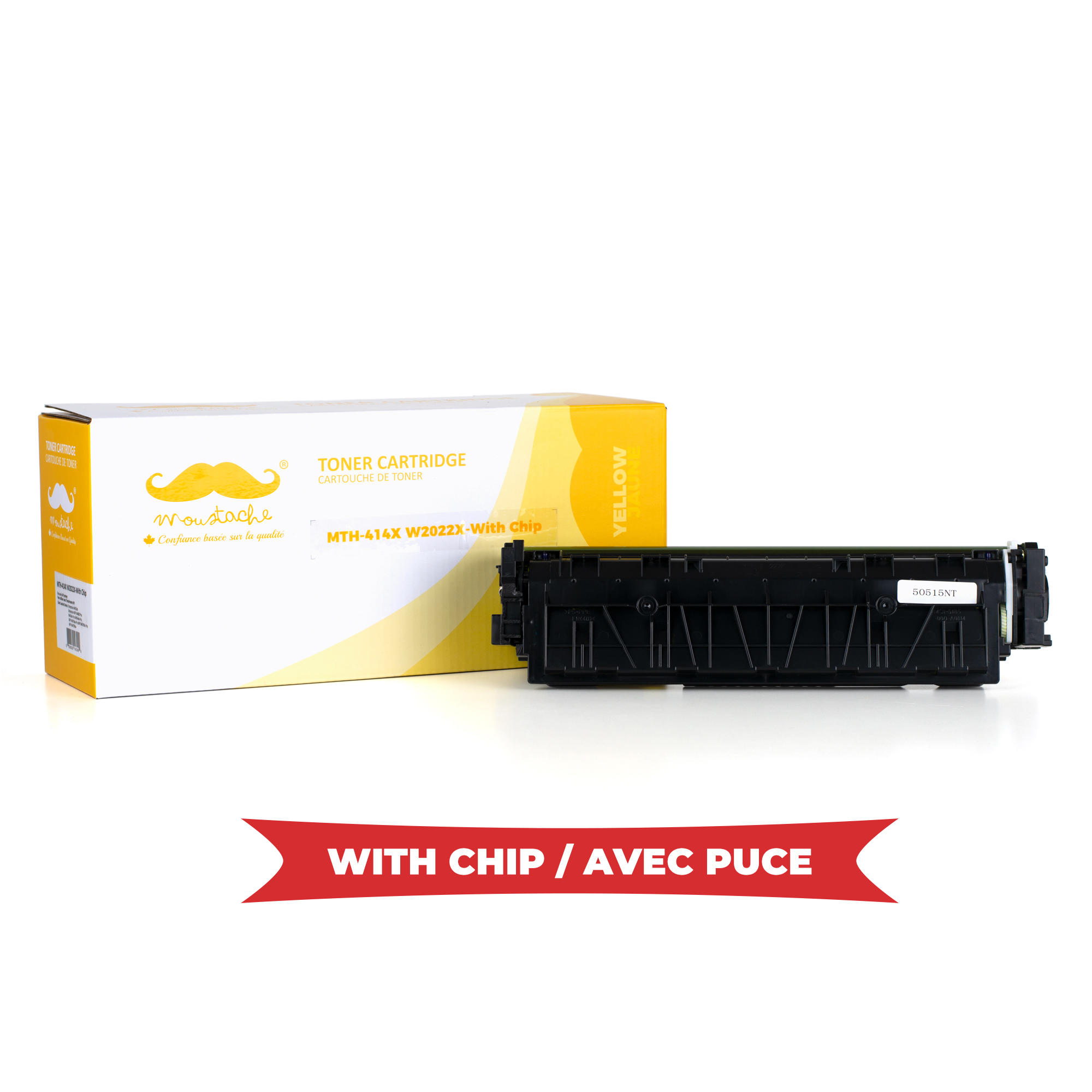 Compatible HP 414X W2022X Yellow Toner Cartridge High Yield - With Chip - Moustache®