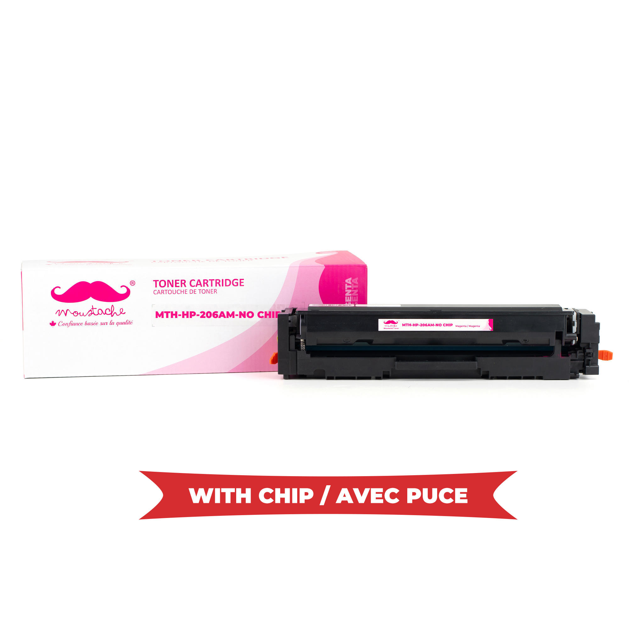 Compatible HP 206A W2113A Magenta Toner Cartridge - With Chip - Moustache®