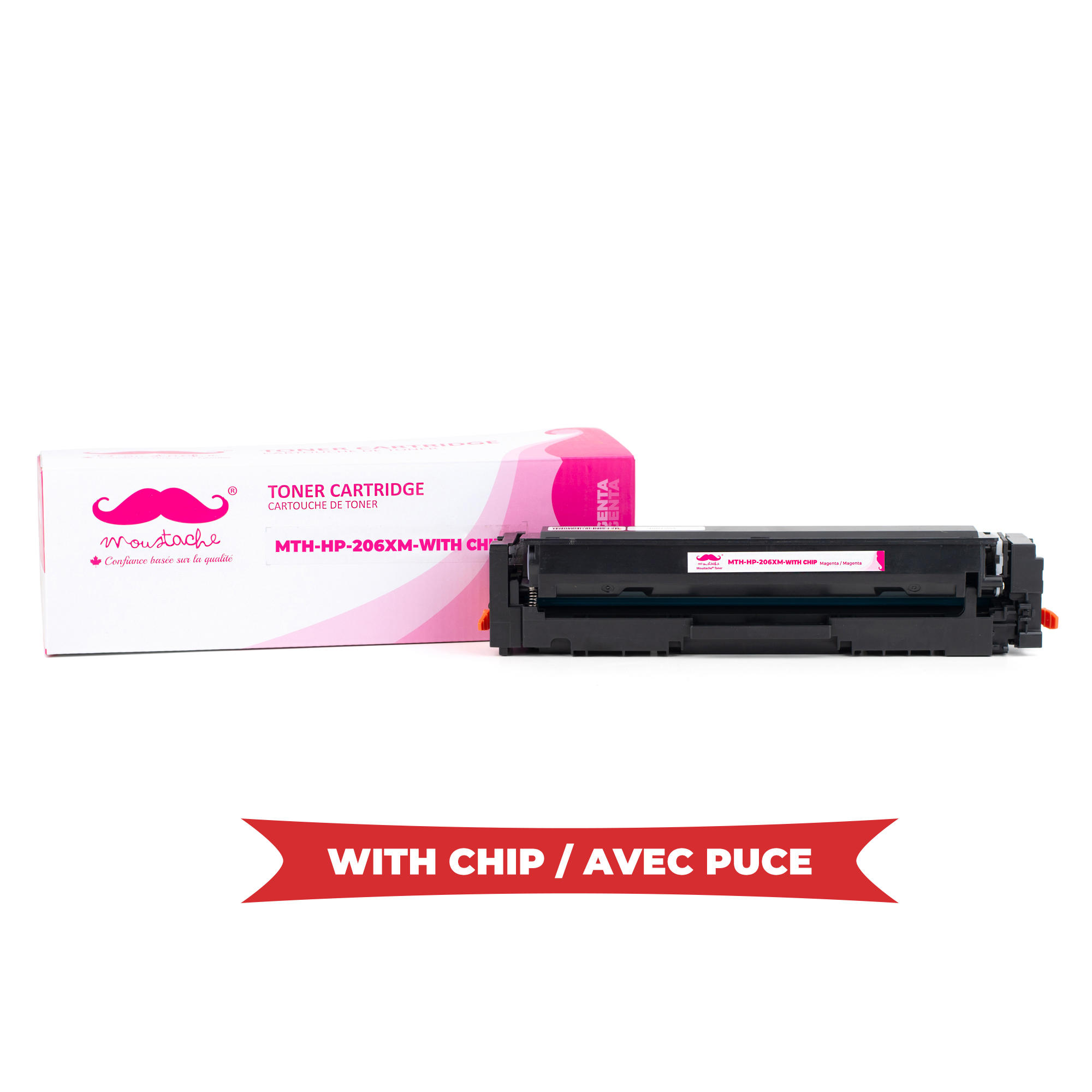 Compatible HP 206X W2113X Magenta Toner Cartridge High Yield - With Chip - Moustache®